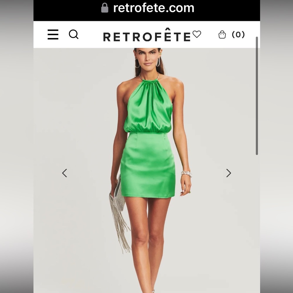 Retrofete green satin dress!